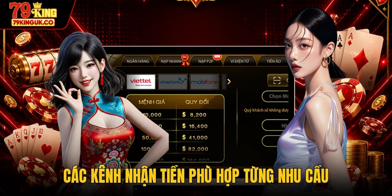 Các kênh nhận tiền phù hợp từng nhu cầu
