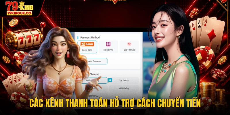 Các kênh thanh toán hỗ trợ cách chuyển tiền